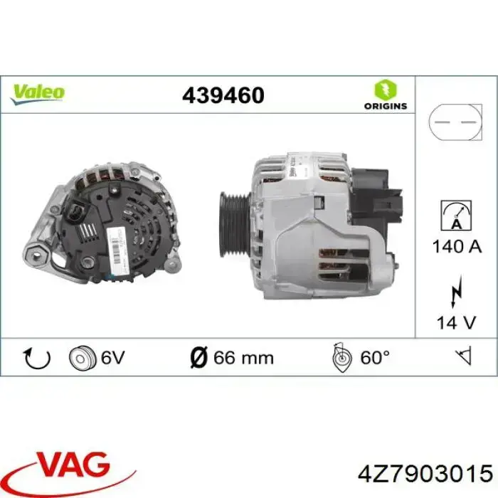 4Z7903015 VAG Alternador de coche