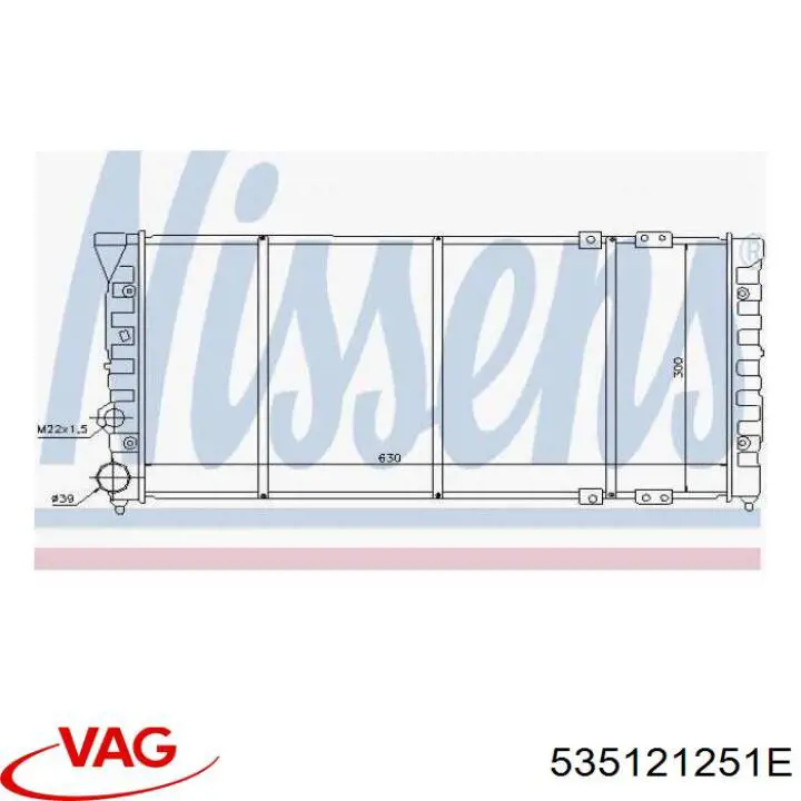 Radiador de água VAG 535121253E