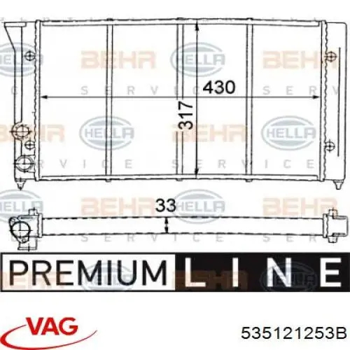 Água radiador VAG 535121251C precio, desde 127,00 EUR