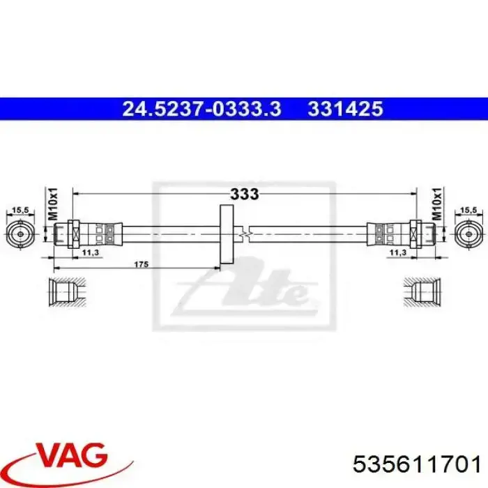 Latiguillos de freno delantero VAG 535611701 precio, desde 10,62 EUR