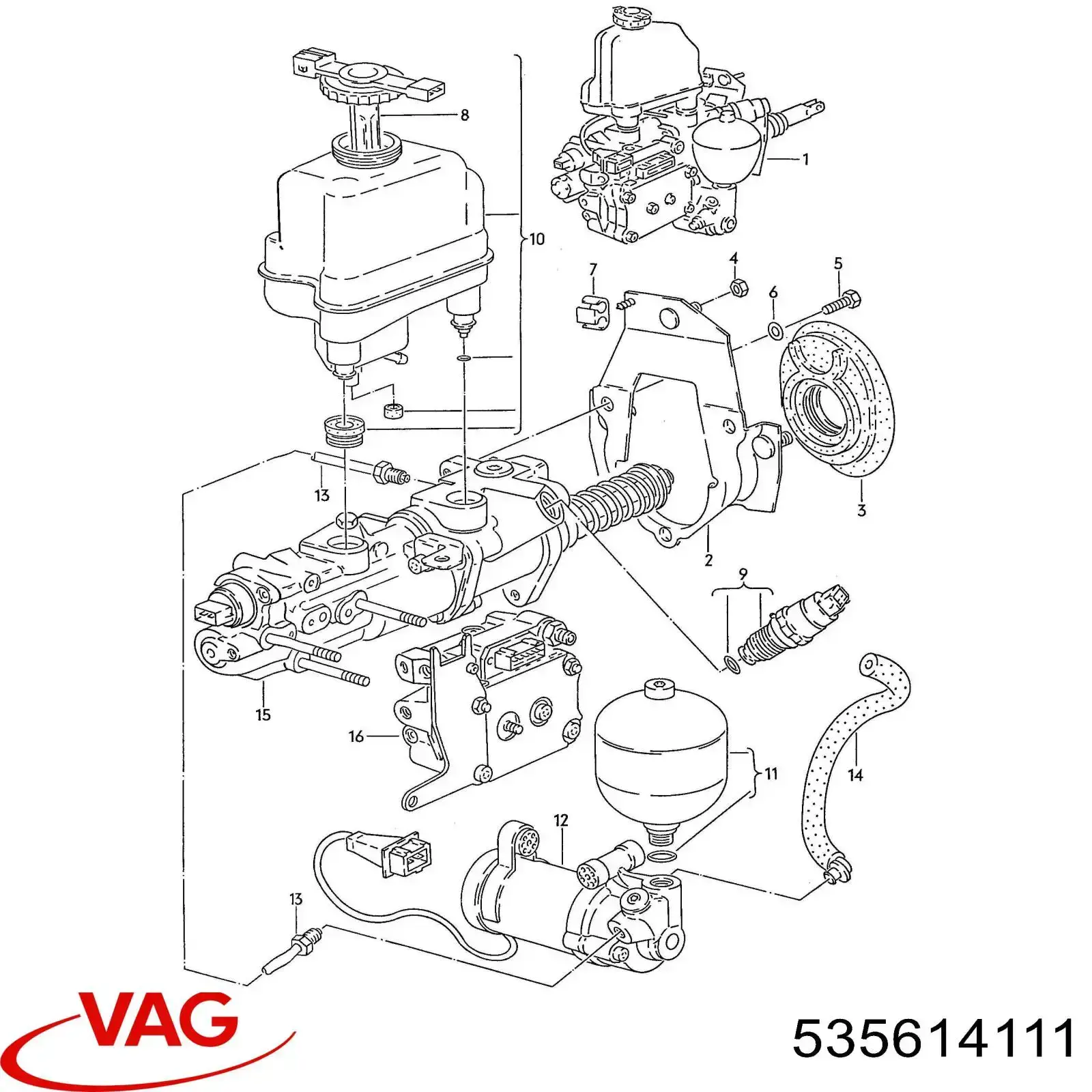 Bloque hidráulico ABS para Volkswagen Golf II 19E, 1G1
