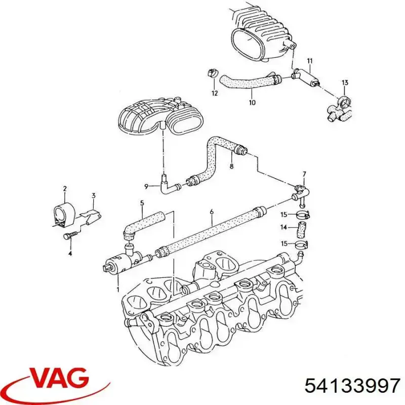 54133997 VAG tubo de ventilacion del carter (separador de aceite)
