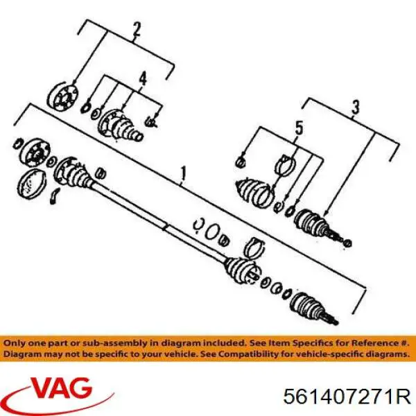 561407271R VAG árbol de transmisión delantero izquierdo