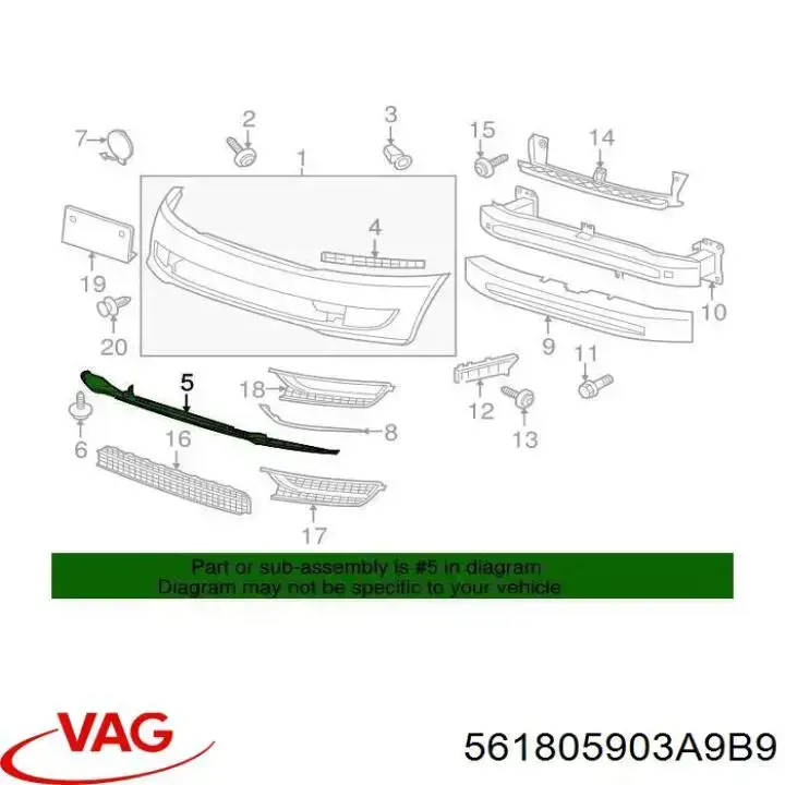 Spoiler delantero VAG 561805903A9B9 precio, desde 63,51 EUR