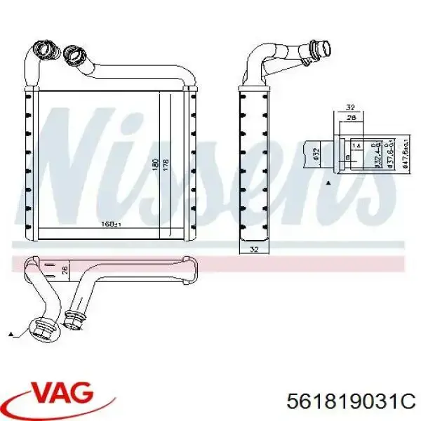 Comprar 561819031C VAG Radiador calefacción