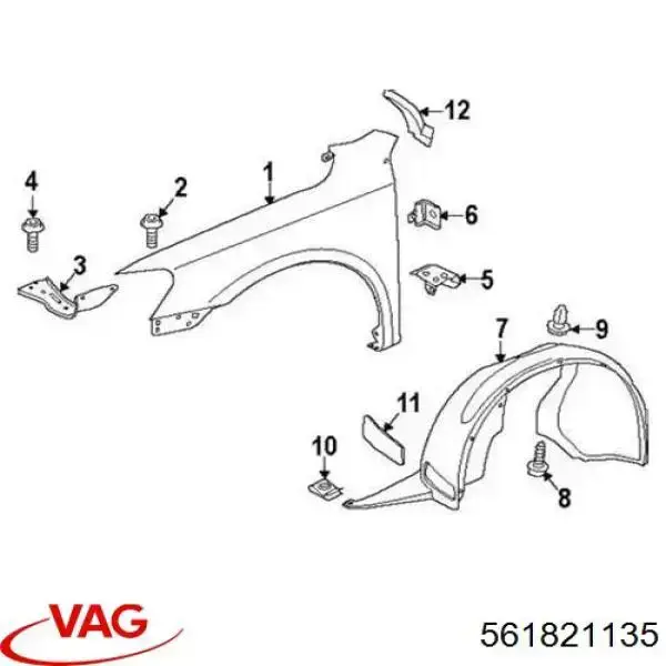 Soporte delantero izquierdo para aleta delantera AND 30821251 precio, desde 31,11 EUR