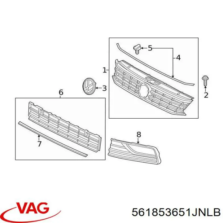 561853651JNLB VAG panal de radiador