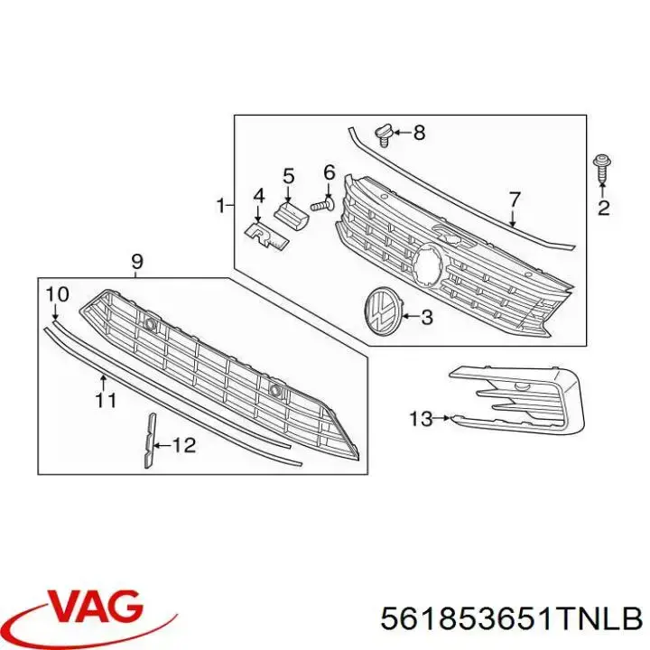 561853651TNLB VAG panal de radiador