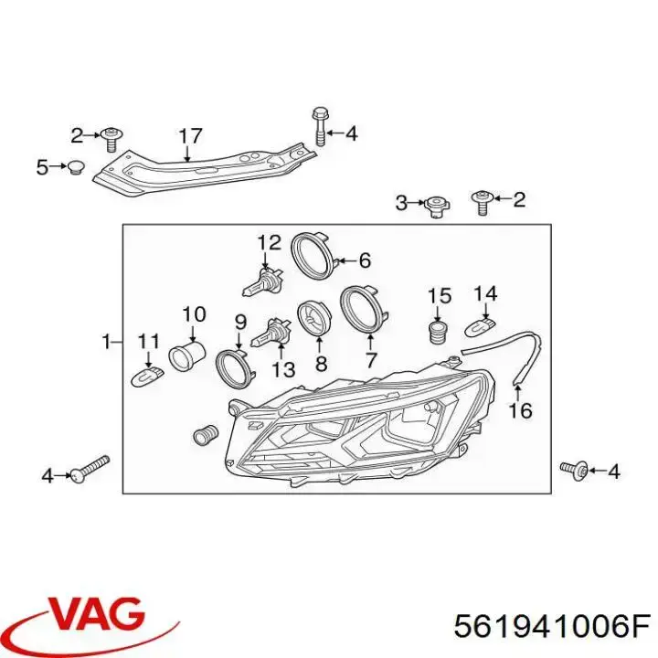 Faro derecho VAG 561941006F precio, desde 256,41 EUR