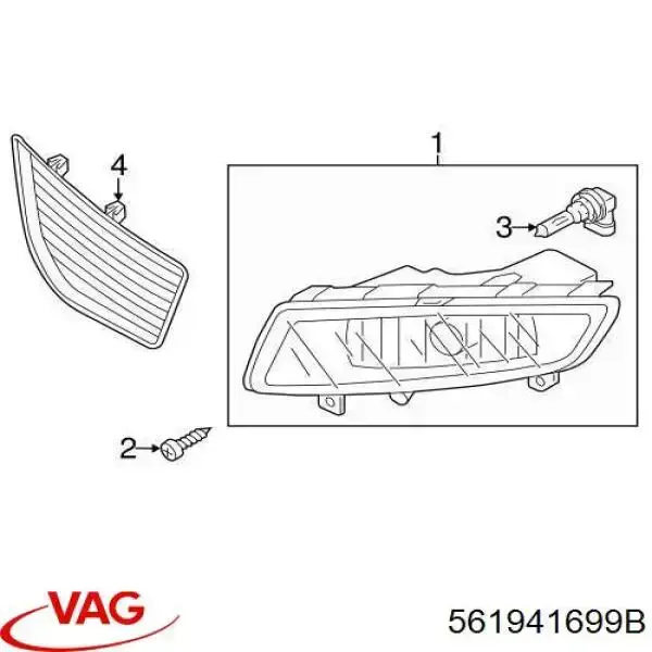 561941699B VAG faro antiniebla izquierdo