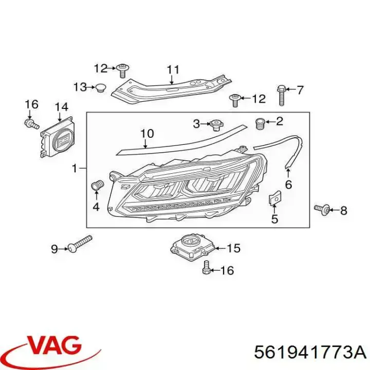 Faro VAG 561941773A precio, desde 1784,20 EUR
