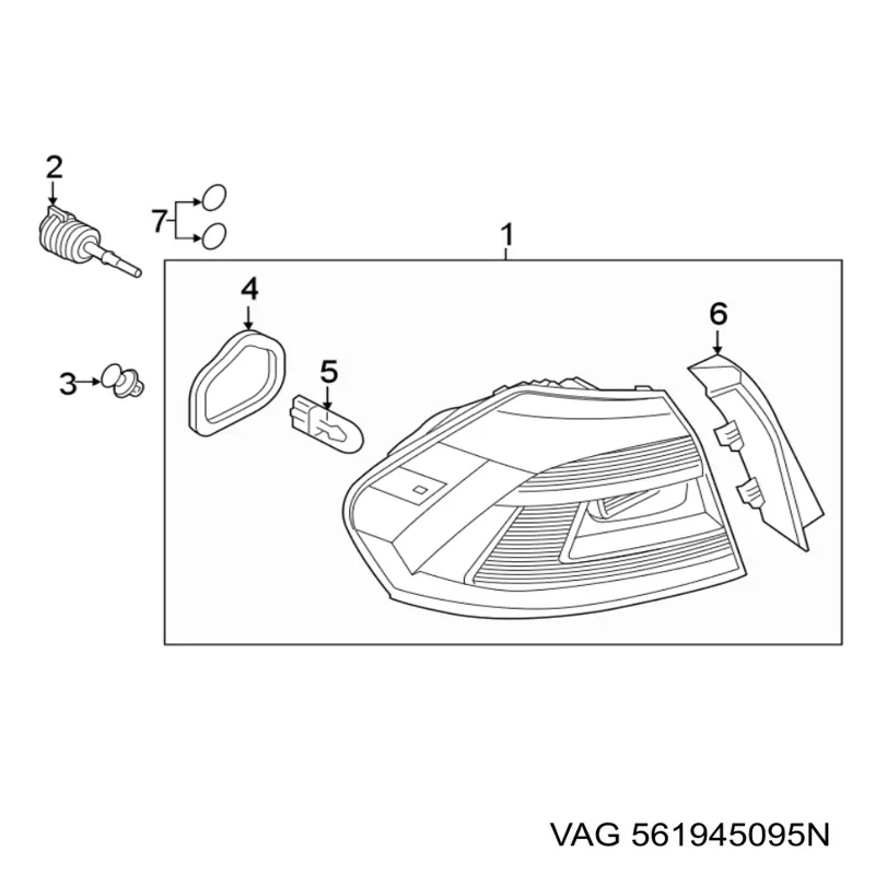 Piloto trasero exterior izquierdo VAG 561945095N precio, desde 313,35 EUR