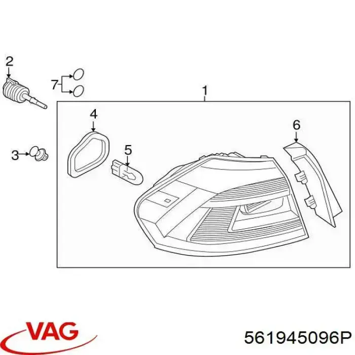 561945096P VAG Piloto trasero exterior derecho