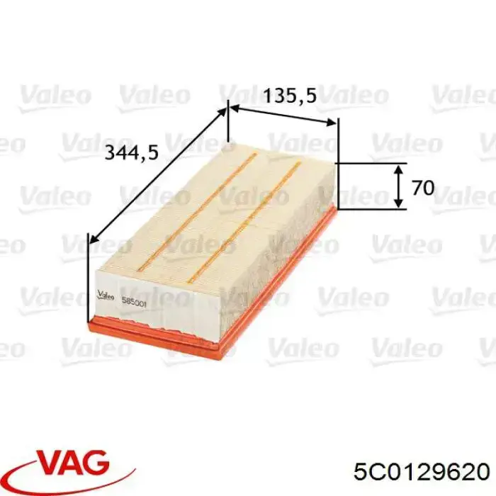 Filtro de aire Volkswagen Golf 5 1K1