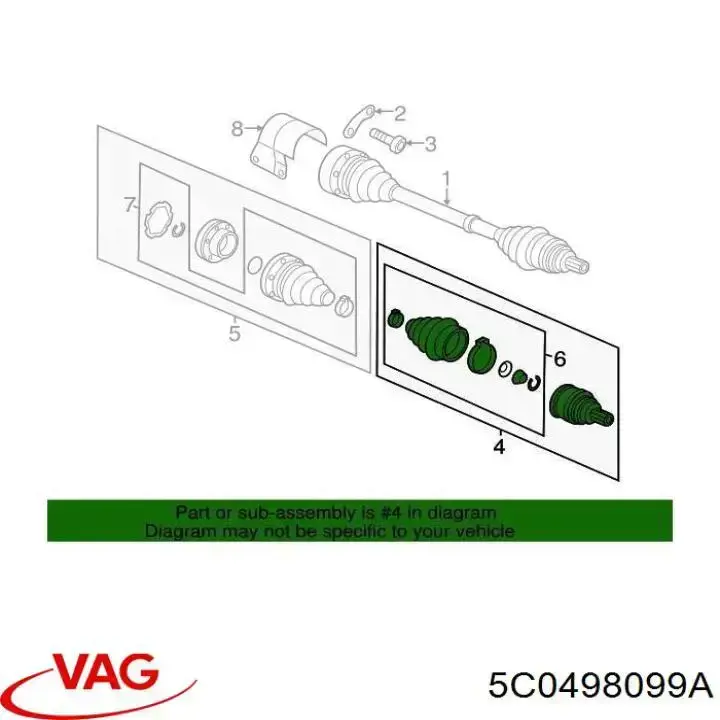 5C0498099A VAG Junta homocinética