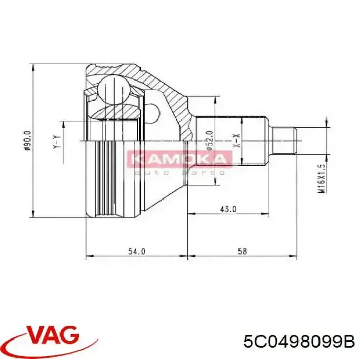 Junta homocinética exterior delantera VAG 5C0498099B precio, desde 473,20 EUR