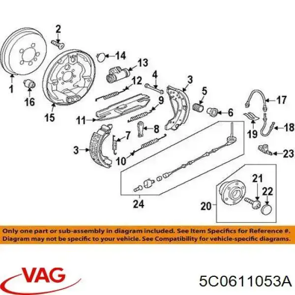 Cilindro de freno de rueda trasera VAG 5C0611053A precio, desde 8,09 EUR