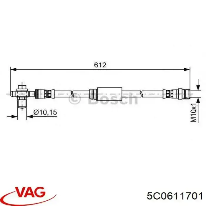 Latiguillos de freno delantero VAG 5C0611701 precio, desde 19,42 EUR