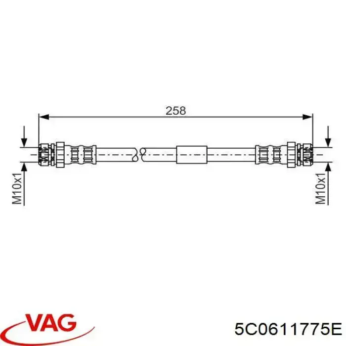 5C0611775E VAG tubo flexible de frenos trasero