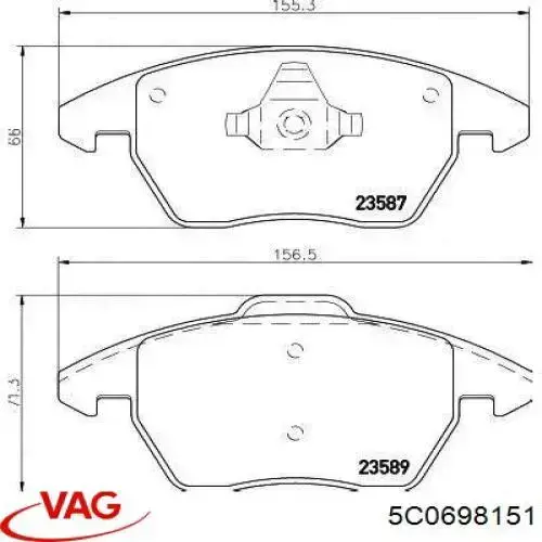 Pastillas de freno delanteras Seat Ibiza 5 KJ1, KJG