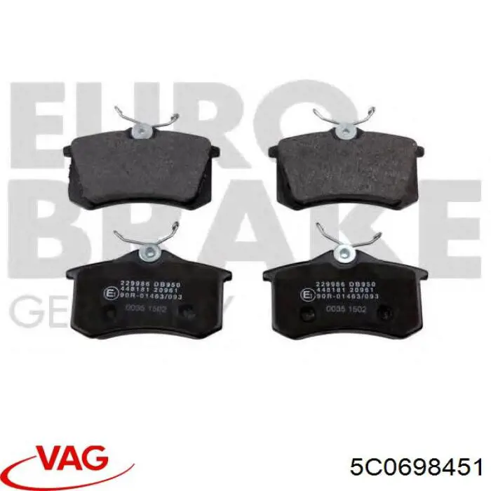 Pastillas traseras de freno VAG 5C0698451 precio, desde 16,32 EUR