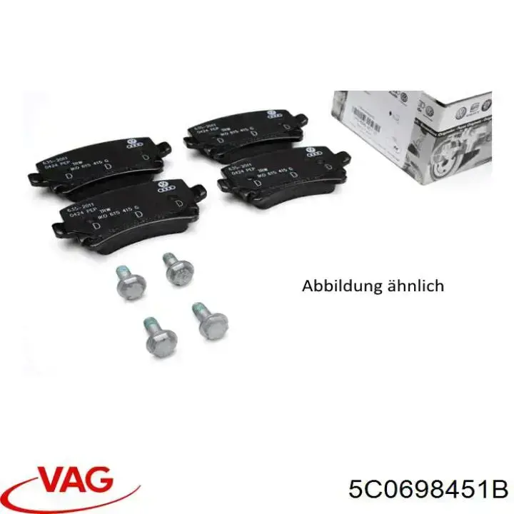 Comprar 5C0698451B VAG Pastillas de freno traseras