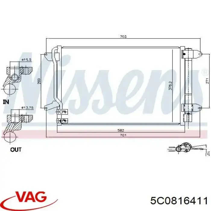 Comprar 5C0816411 VAG Condensador de aire acondicionado