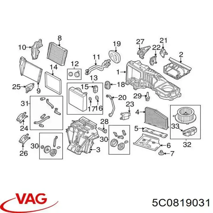 Comprar 5C0819031 VAG Radiador calefacción