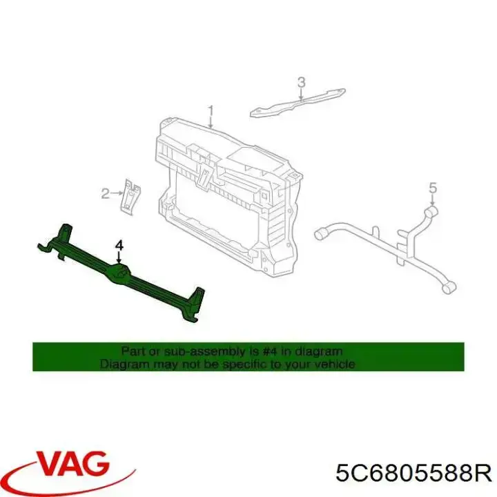 Panel de soporte del radiador y montaje de faros VAG 5C6805588R precio, desde 61,54 EUR