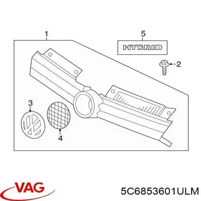 Comprar 5C6853601ULM VAG Emblema de la parrilla del radiador