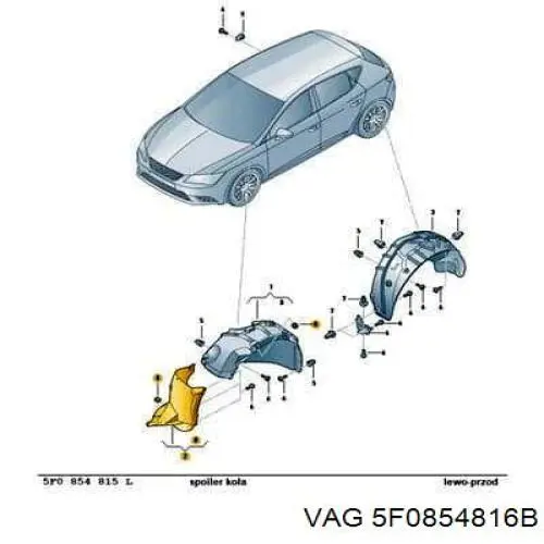 Guardalodos interior delantero derecho VAG 5F0854816B precio, desde 32,41 EUR