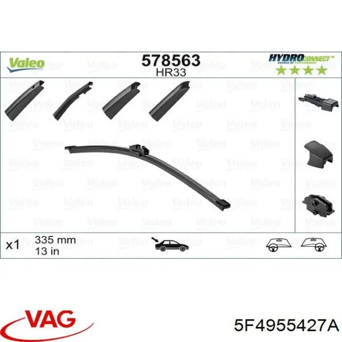 Escobilla del limpiaparabrisas trasero VAG 5F4955427A precio, desde 3,21 EUR