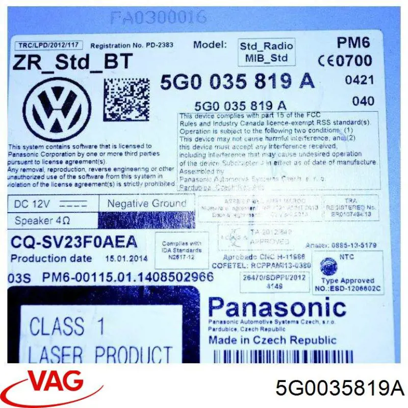 5G0035819 VAG Unidad de control multimedia
