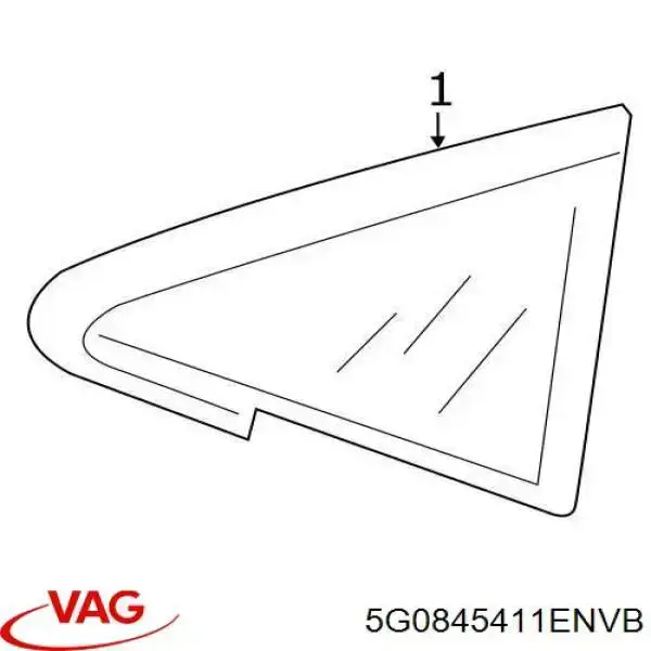 5G0845411ENVB VAG Cristal de ventilación puerta delantera izquierda