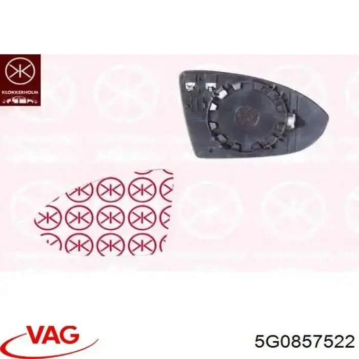 5G0857522 VAG Cristal de espejo retrovisor derecho