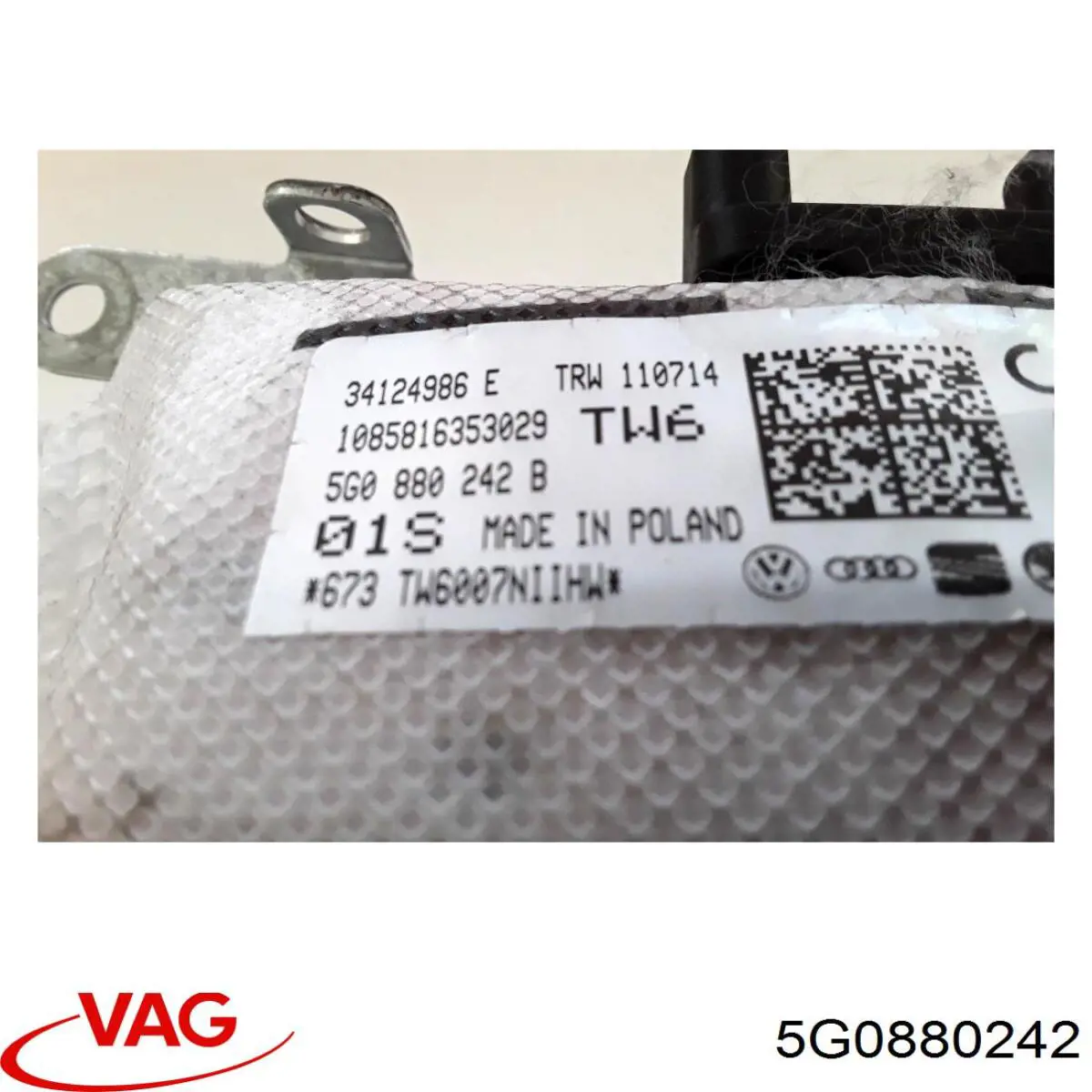 5G0880242B VAG Airbag de respaldo del asiento derecho