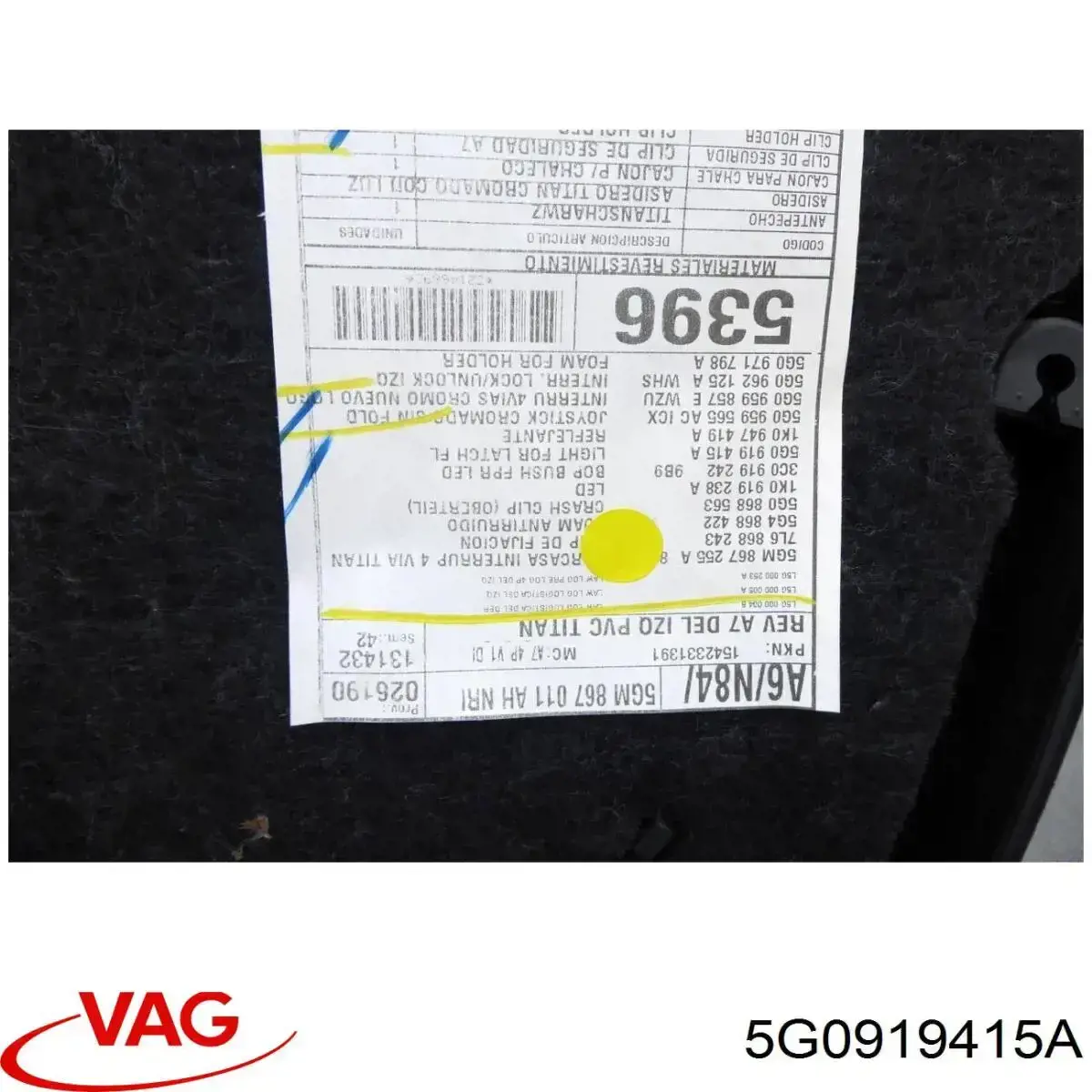  VAG 5G0919415A precio, desde 46,62 EUR