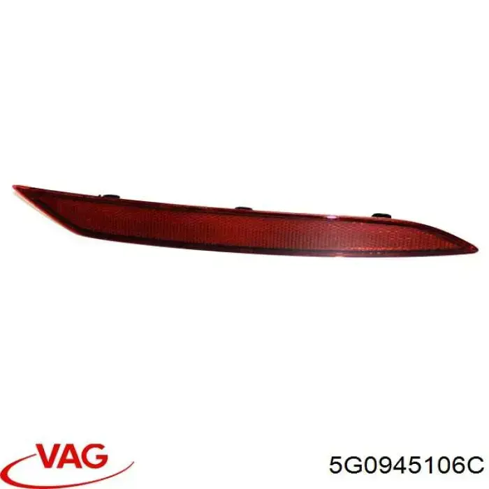 5G0945106C VAG reflector, parachoques trasero, derecho