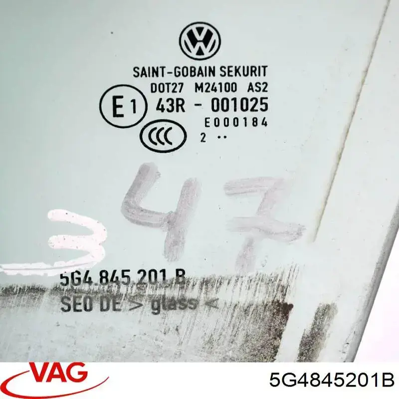 Luna de puerta delantera izquierda VAG 5G4845201B