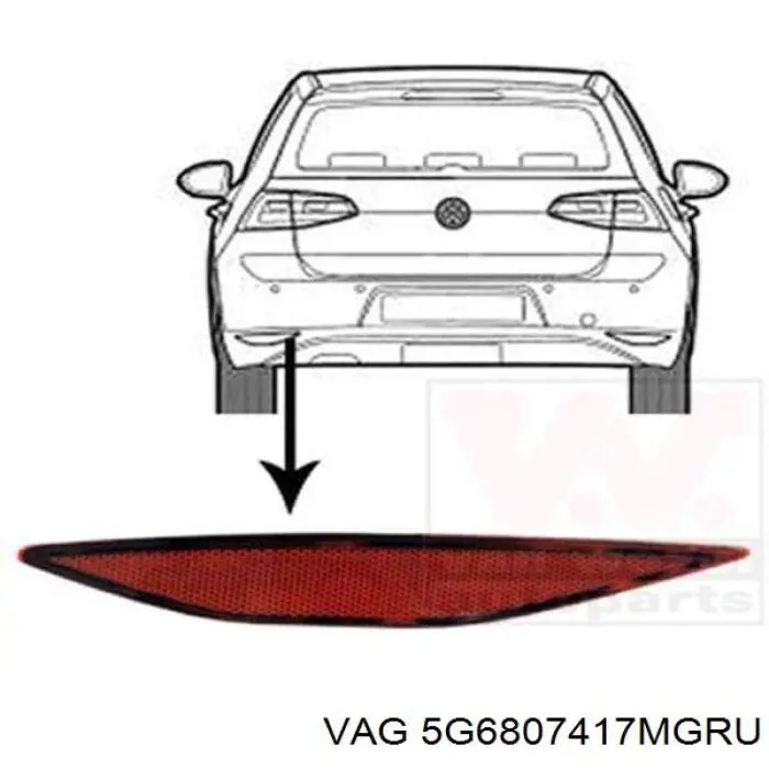 5G6807417MGRU VAG parachoques trasero