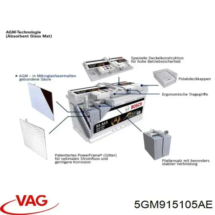 4F0915105D VAG Batería Start-Stop