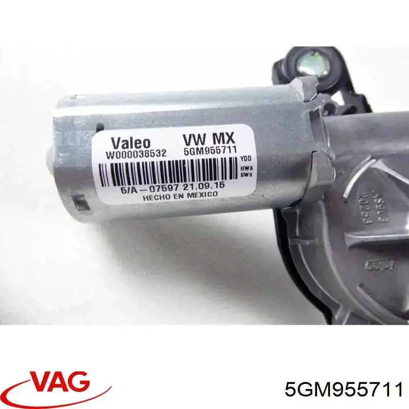 5GM955711 VAG motor limpiaparabrisas luna trasera