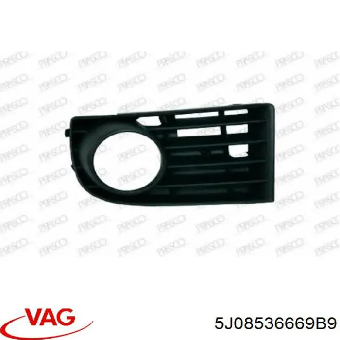 5J08536669B9 VAG Tapa de rejilla de faro antiniebla delantero derecho