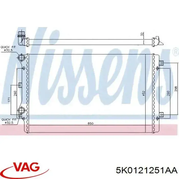 5K0121251AA VAG Refrigeración del motor