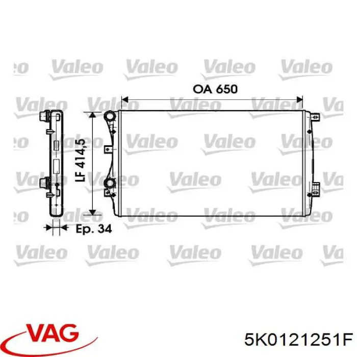 Comprar 5K0121251F VAG Radiador de auto