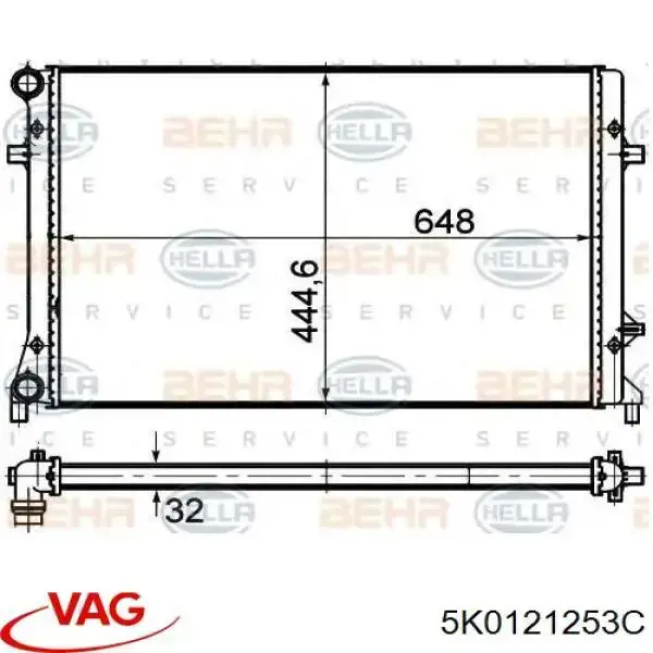 5K0121253C VAG radiador