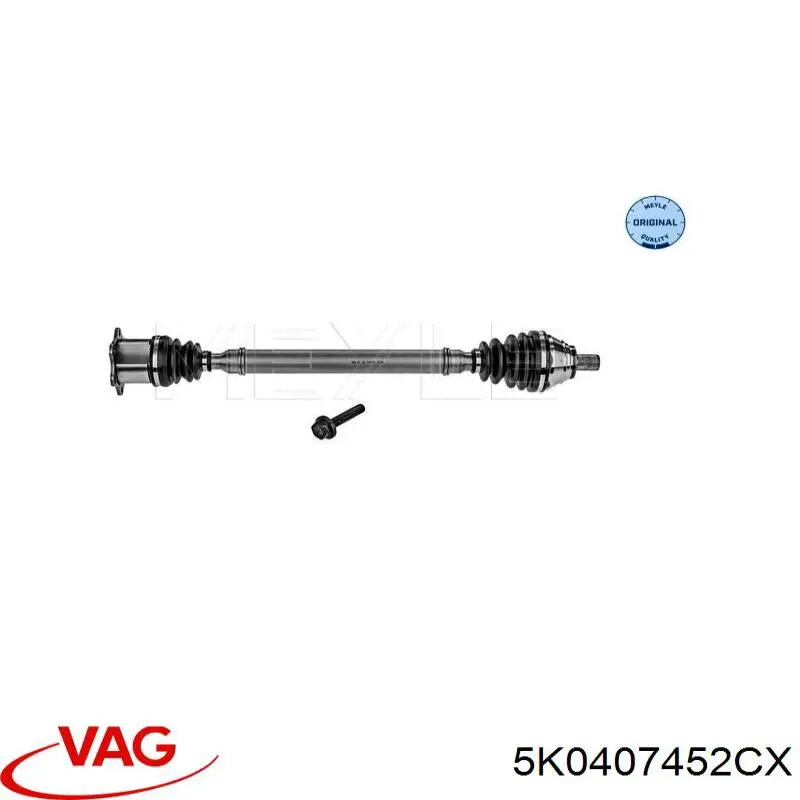 Semieje delantero derecho VAG 5K0407272A precio, desde 93,25 EUR