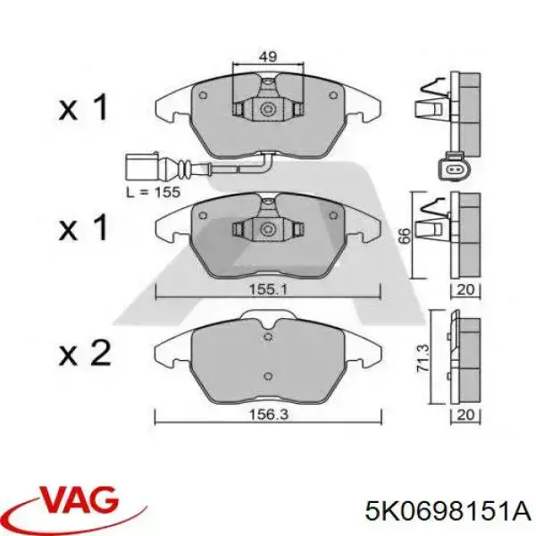 Pastillas de freno delanteras Seat Leon 2 1P1