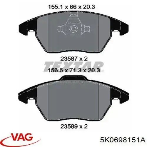 Pastillas de freno delanteras Seat Leon 2 1P1
