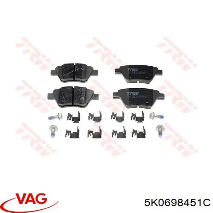 Pastillas de freno traseras Volkswagen Jetta 6 162, 163, AV3, AV2, AY2, AY3